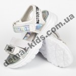 Детские босоножки Lilin Shoes B058-2-1 бело-серебряные большие